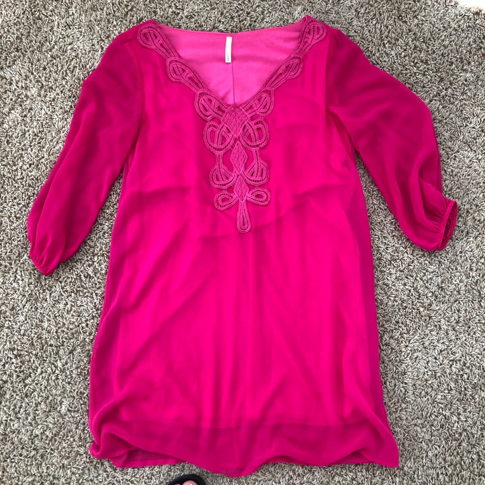 Bright pink boutique dress